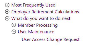 The User Access Change request link
